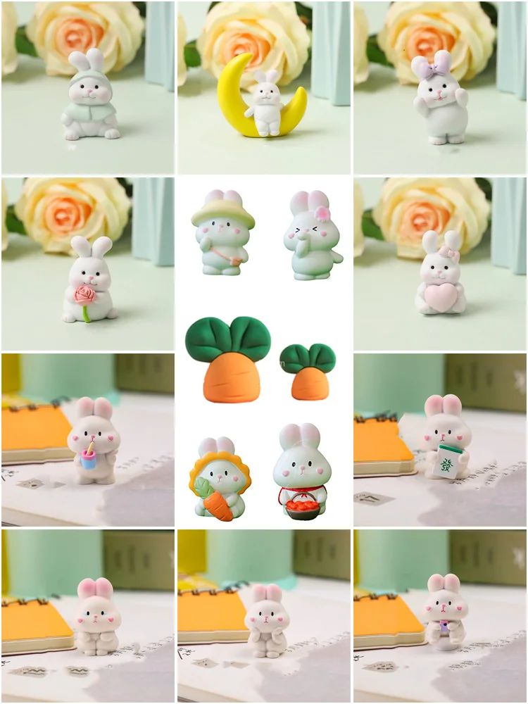 

Bunny Cake Decoration Cute Carrot Ornament Cartoon Rabbit Baby Girl Birthday Cupcake Insert Carrot Gender Reveal Cake Toppers