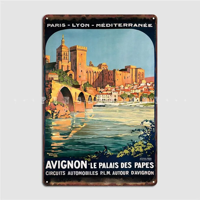 Авиньон французский путешествия металлический плакат проектирование стены Паб Клуб Бар Гараж украшение жестяные плакаты знаки