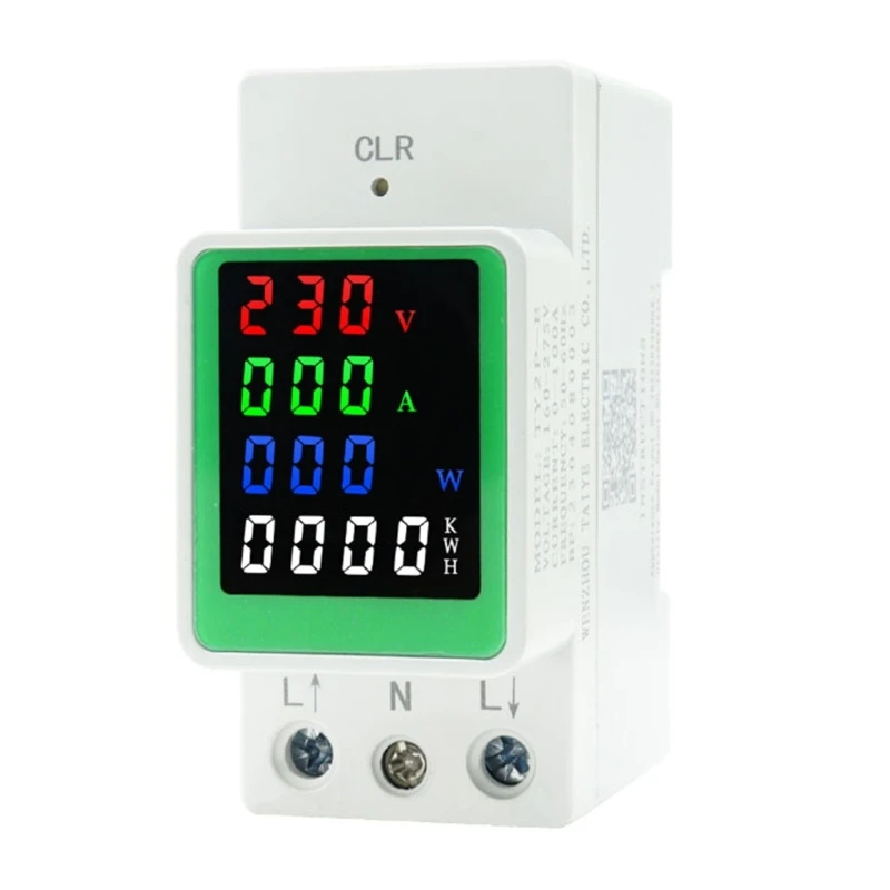 

Electricity Meter ACDin Rail Consumption WattmeterMonitor WattKWh Power VoltAmp Meter LED Display Digital Multimete