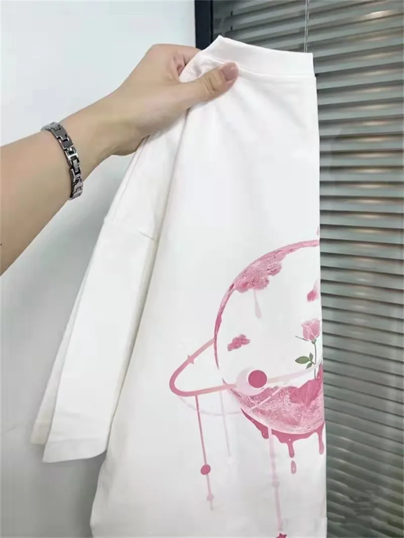 

Женская хлопковая футболка с коротким рукавом, круглым вырезом