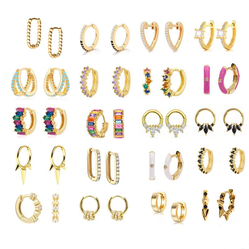 

Minimalist Hoop Earrings For Women Cartilage Bohemia Earring Piercing Trendy CZ Hoops Fashion Jewelry Ins Same Ear Hoops Gifts