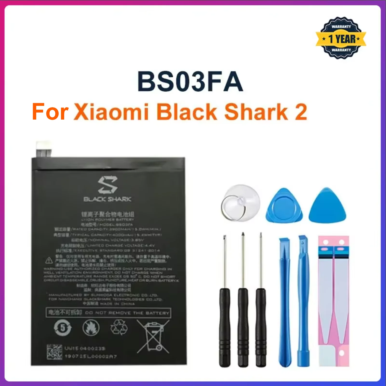 Аккумулятор BS03FA BSO3FA 4000 мАч для телефона Xiaomi Black Shark 2 высококачественный