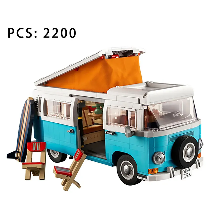 

FIT 10279 10220 2200PCS Technical T2 Camper Car Model T1 Creators Building Blocks Cars Bus DIY Bricks Kid Toys Birthday Gifts