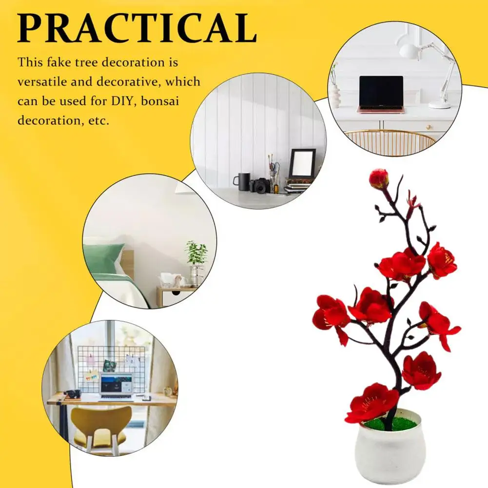 Бонсай искусственный цветок сливы горшок искусственное растение орнамент цветы
