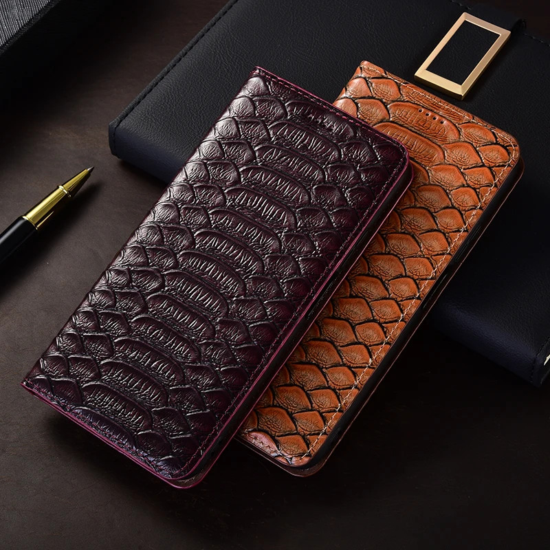 Винтажный чехол для телефона из натуральной кожи Python Sony Xperia XA XA1 XA2 XA3 Ultra XR XZ XZS XZ1 XZ2