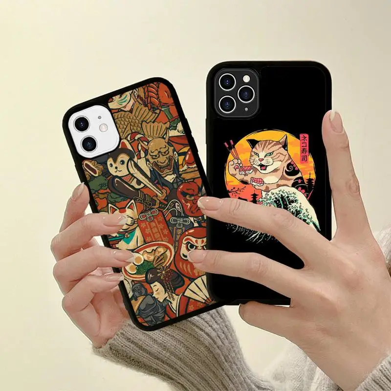 

Great Ramen Wave Japan Phone Case Silicone PC+TPU Case for iPhone 11 12 13 Pro Max 8 7 6 Plus X SE XR Hard Fundas