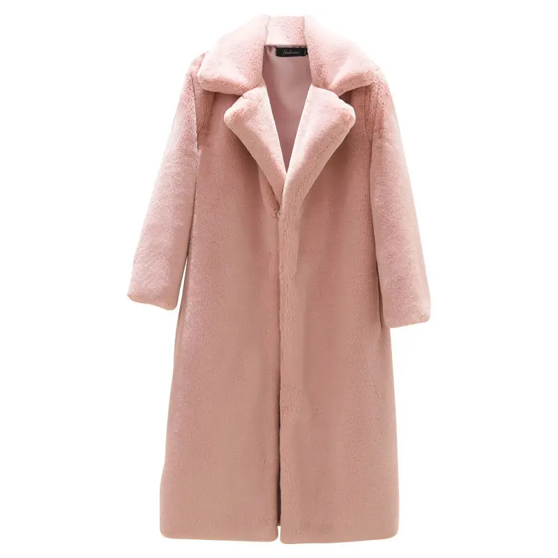 Overcoat Women's medium long autumn and winter mink coat Women's new thickened coat loose