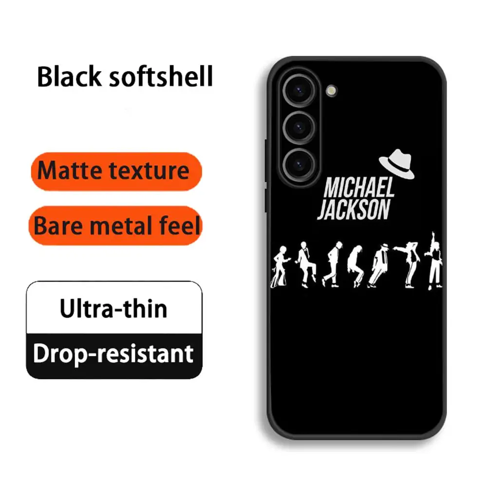 Фото Чехол для телефона с рисунком Dance King Michael Jackson для Samsung Galaxy S26 S25 S24 S23 S22 S21 Plus Ultra Fold A, мягкий, черный №4