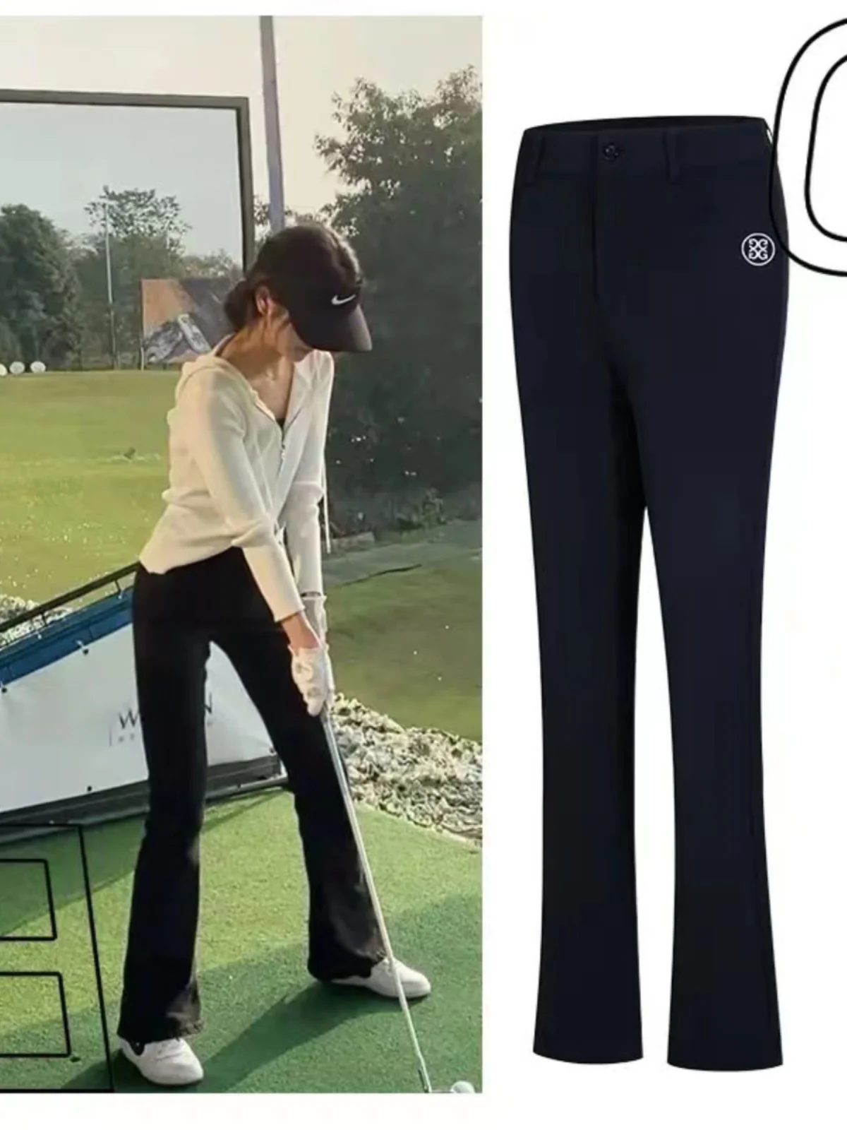 

New Golf Women's Wear Pants Outdoor Skinny 9-point Flared Pants Slim Fit Sunscreen Quick-drying Trousers