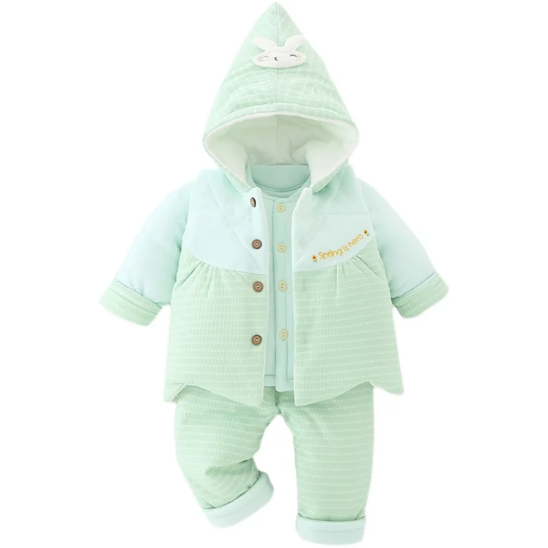 

Baby spring and autumn cotton-padded suit