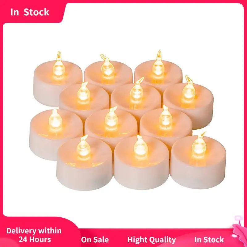 

6pcs Mini Led Candle Lights Flameless Electronic Yellow Light Tea Light for Home Birthday Party Wedding Valentine Day Decoration