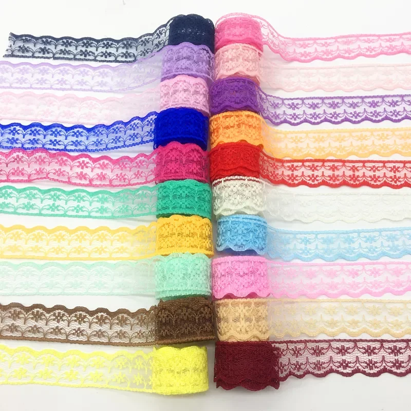 

Wholesale 10Yards/lot 22mm Handicrafts Embroidered Net Lace Trim Wedding Birthday Christmas Decorations