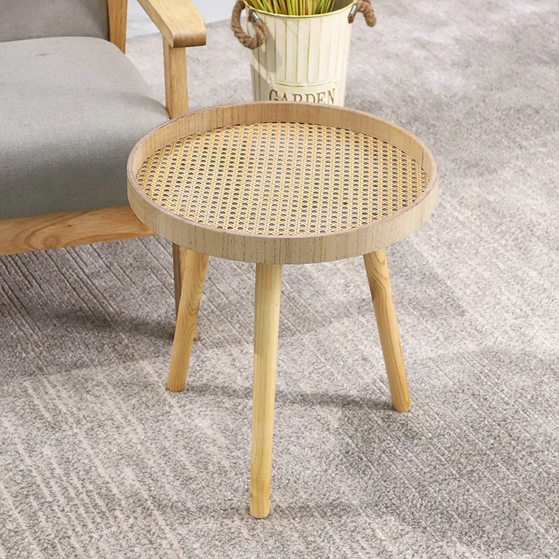 

Living Room Sofa Rattan Pine Tea Small Round Table