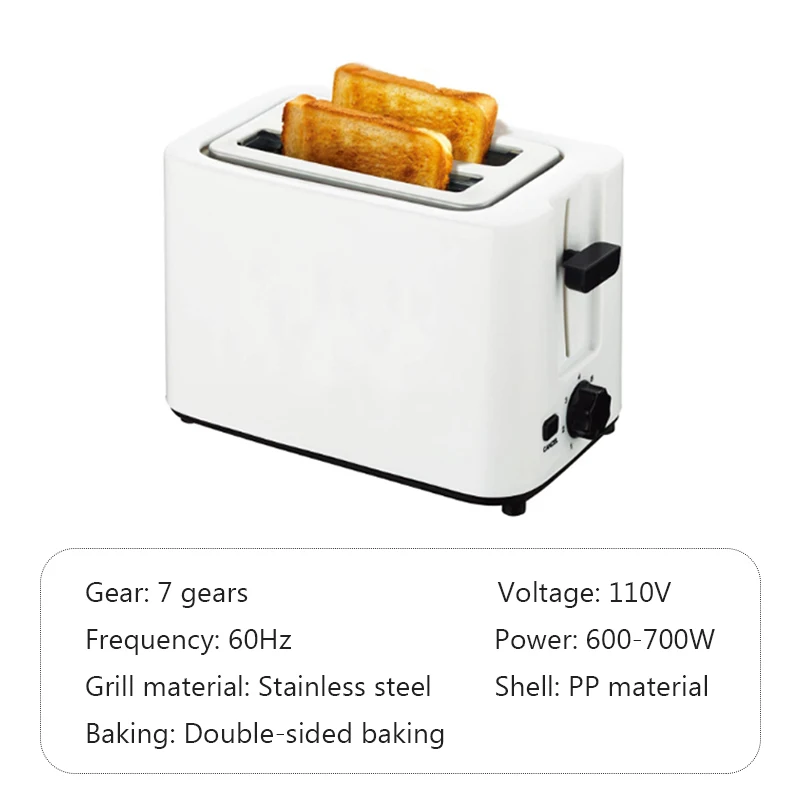 Домашний электрический тостер для хлеба DMWD с 2 ломтиками автоматическая