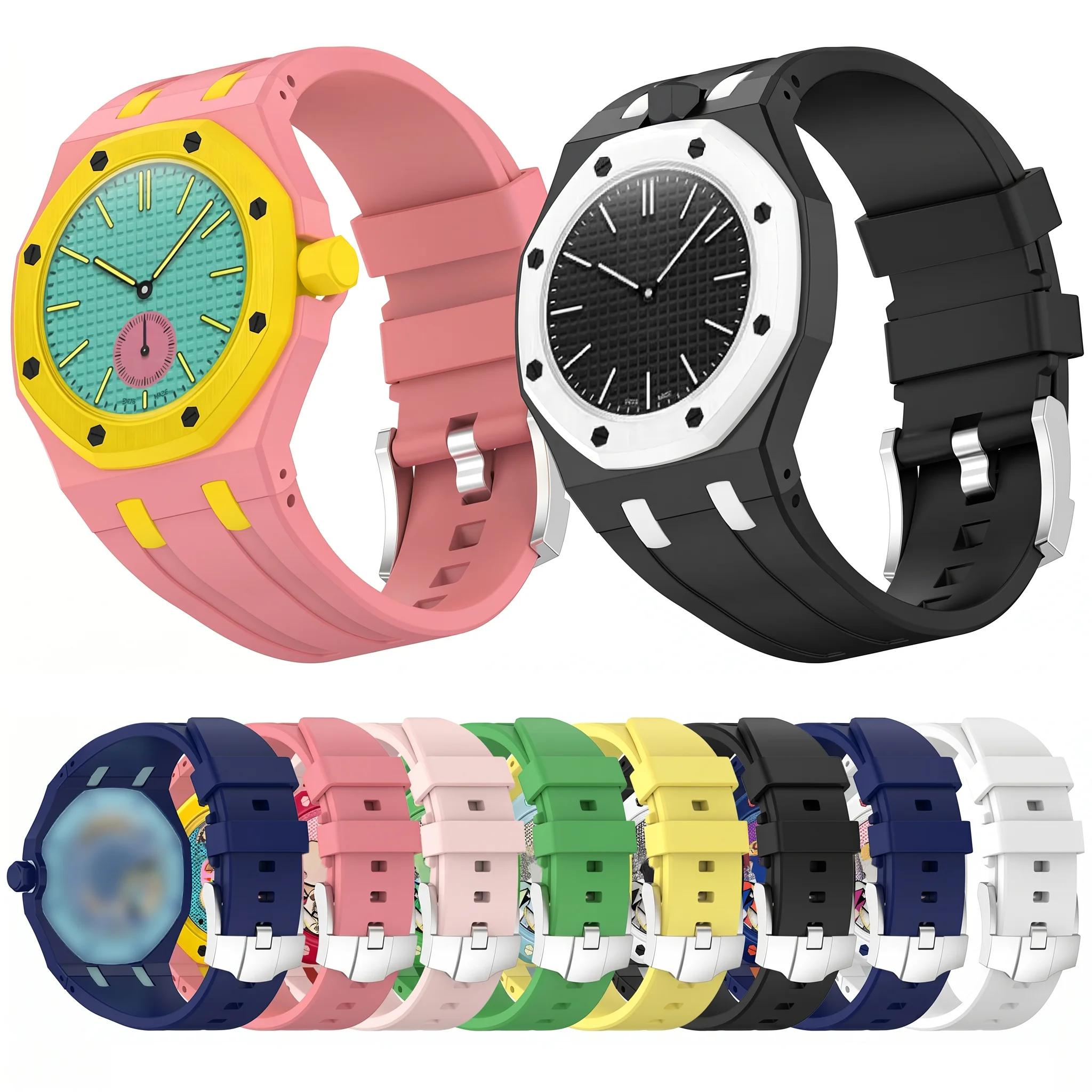 Фото Чехол+ремешок для карманных часов Swatch Royal Pop, силиконовый браслет для превращения в наручные часы, универсальные защитные аксессуары. №3