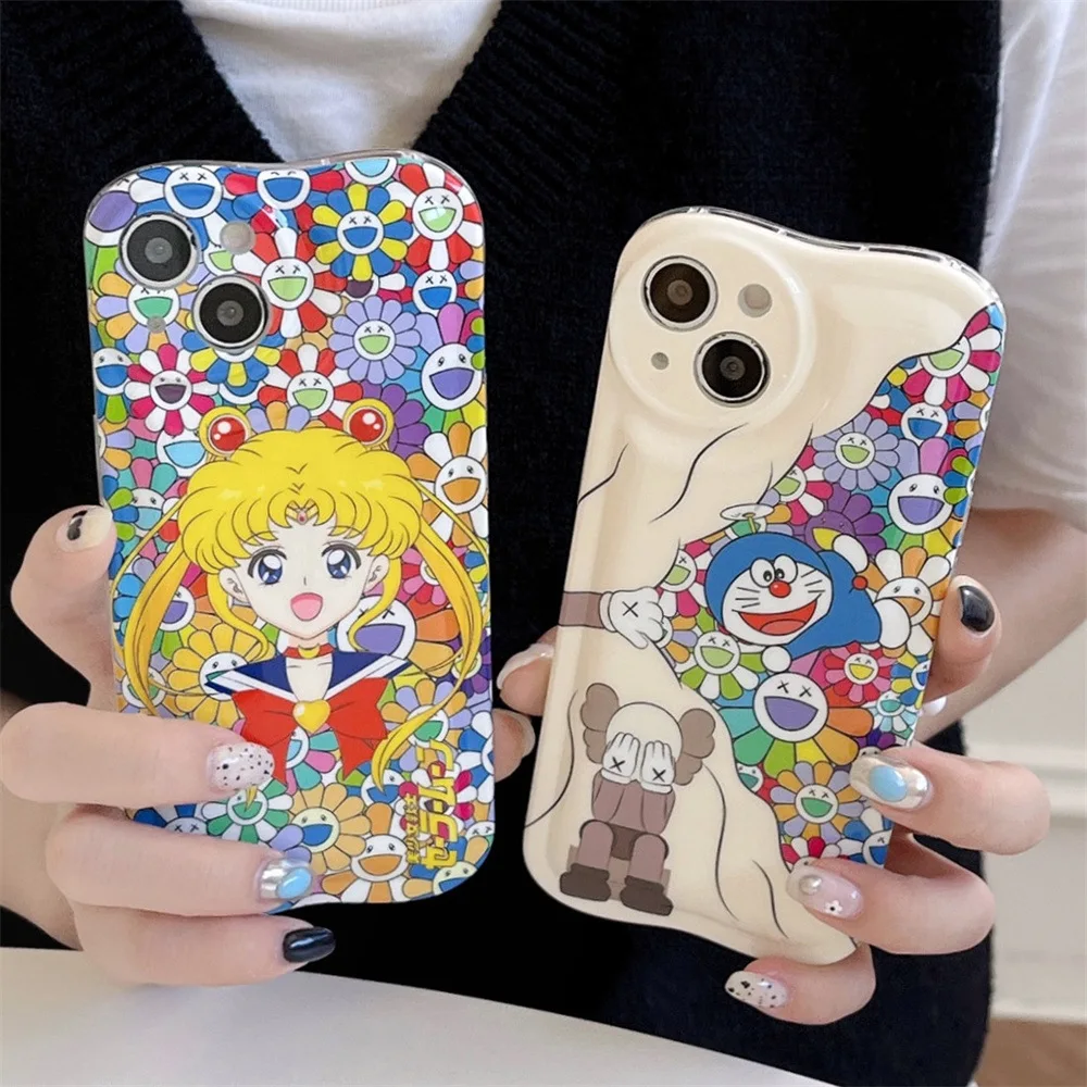 

Cartoon Anime Fashion Flowers Phone Case Cover for IPhone 11 12 13 Pro X XR XS Max Shockproof Case for IPhone 13 Cases