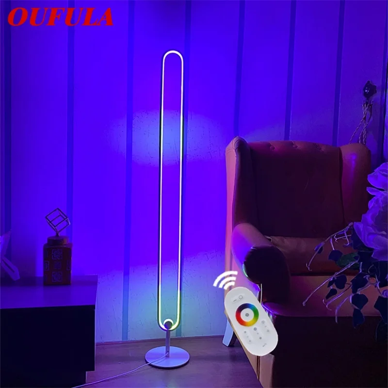 

OUFULA Dimmer Modern Floor Lamp Lighting RGB Colorful Background Atmosphere Lamp Decoration Home Bedroom KTV