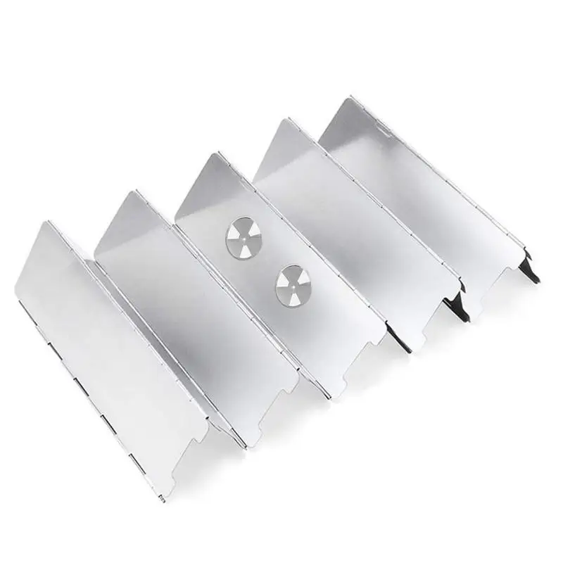 

Folding Wind Screen For Camp Stove 10 Plates Outdoor Wind Screen Shield Aluminum Stove Windproof Guard Windshield Cooking
