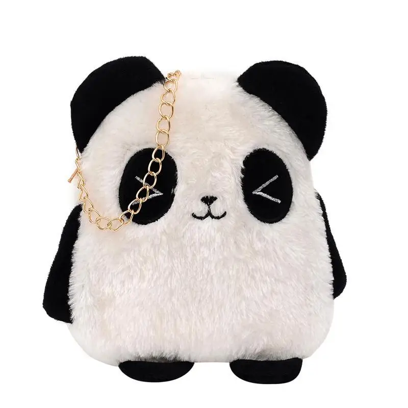 

Girls Autumn and Winter New Trendy Wild Panda Cute Cartoon Plush Crossbody Shoulder Bag Multifunction Mochila Mujer Bolsa