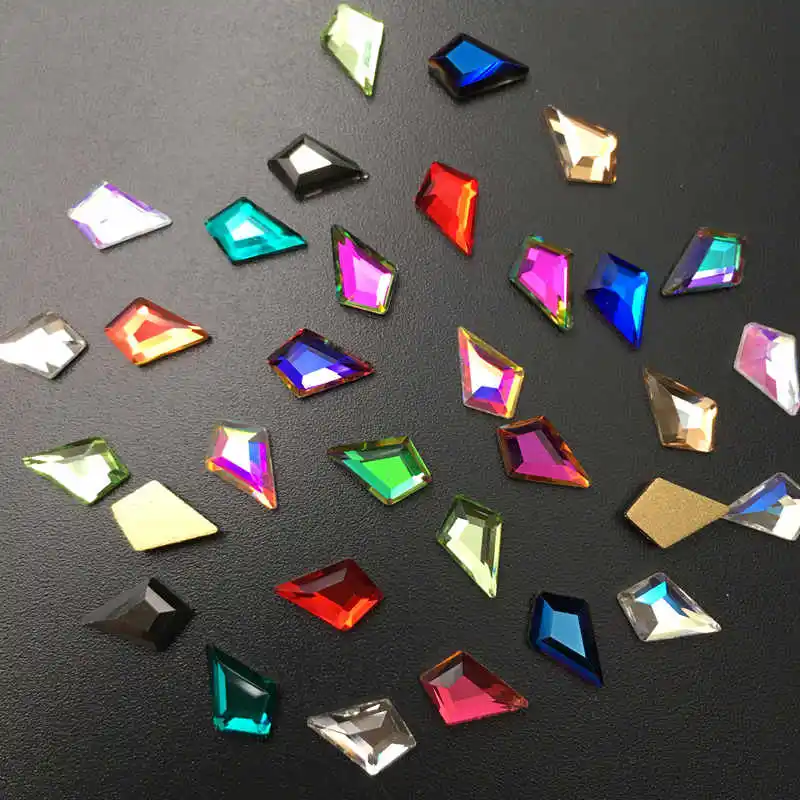 

100pcs Arrow Shape Nail Charms Crystal Flat Bottom Multi-colors Non Hotfixed Rhinestones for 3D Nails Art Decoration