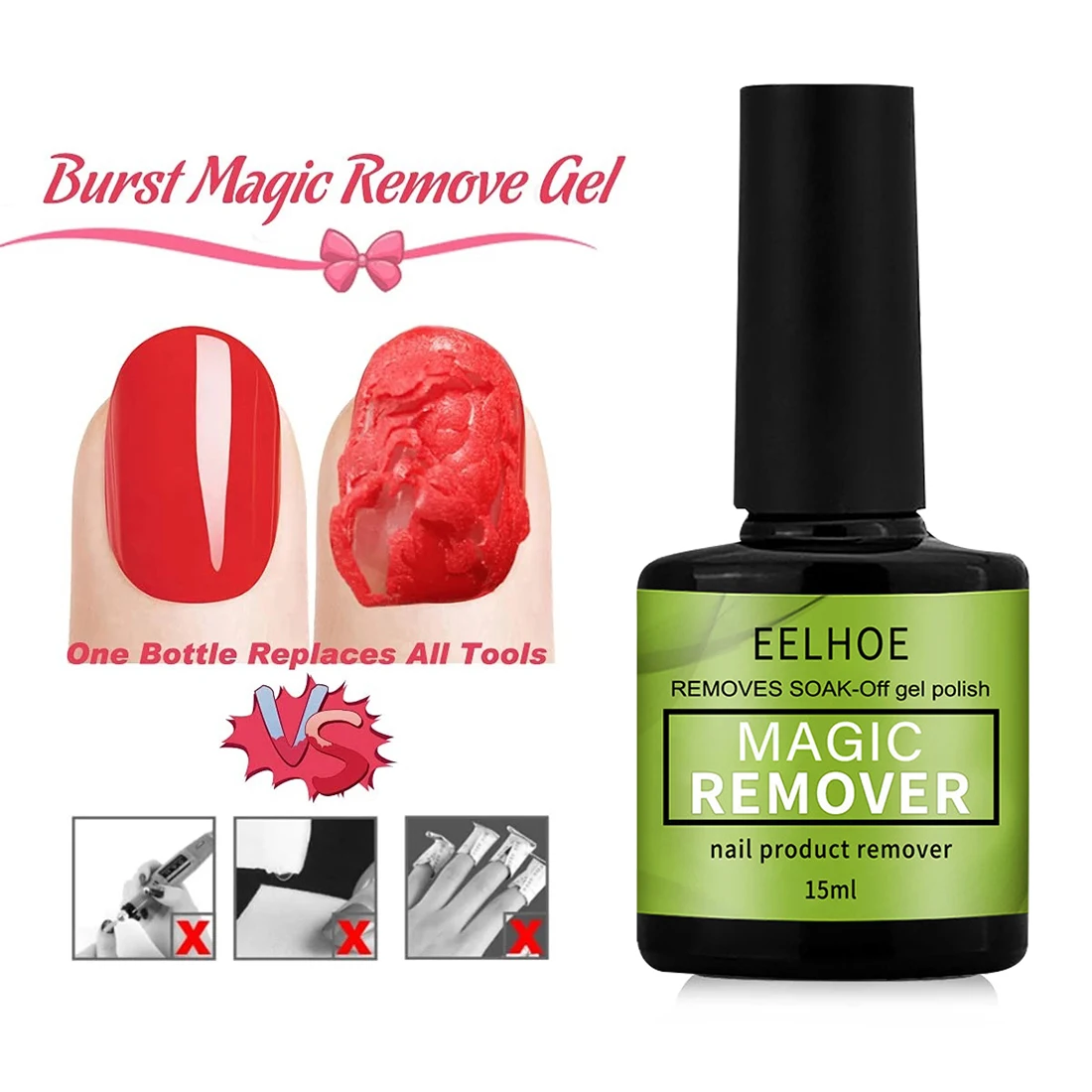 

Fast Remover Magic Remover Gel Nail Polish 15ml Soak Off UV LED Burst Removal Cleaner Nail Art Tools Manicure Cleaner