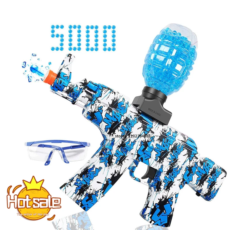 

Gel Ball Blaster Toy Gun Electric Splatter Ball Blaster With 3000 Water Beads Gel Water Ball Toy For Boys Outdoor Shooting Game