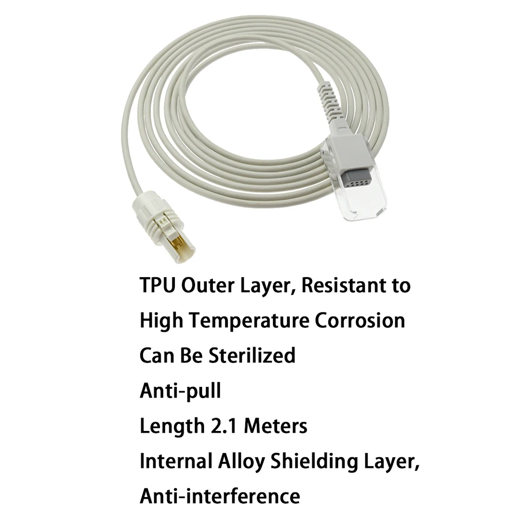 Совместим с адаптером датчика Pace tech SPO2/удлинительным кабелем проводом багажника