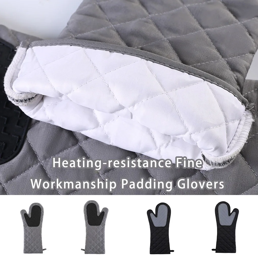 

Baking Glove Oven Mittens Bake Supplies Heating-resistance Fine Workmanship Multipurpose Protective Gear Left Gray