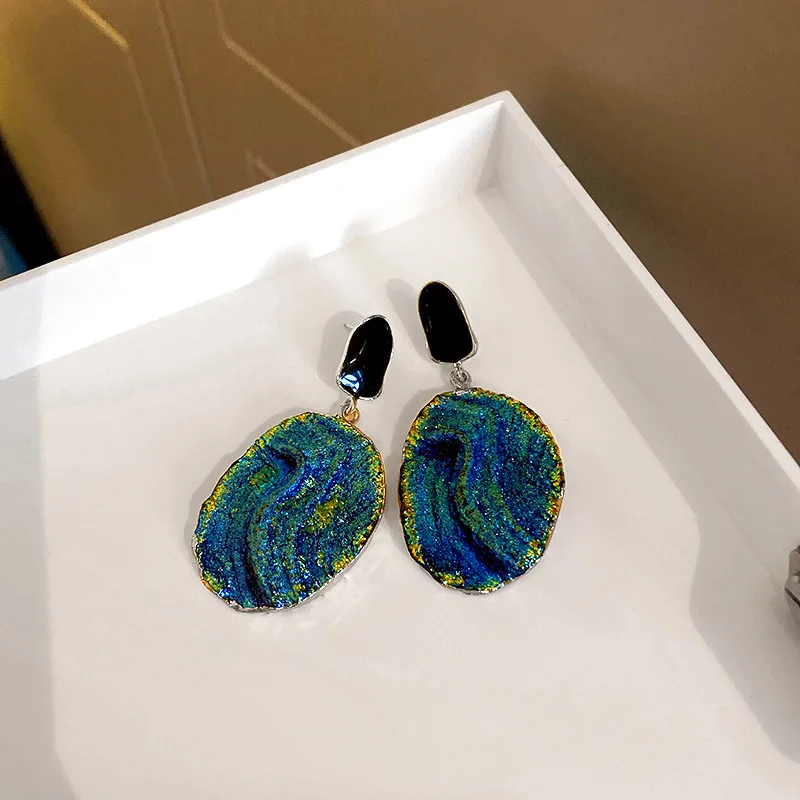 Крупные висячие серьги Minar из натурального камня для женщин зеленые