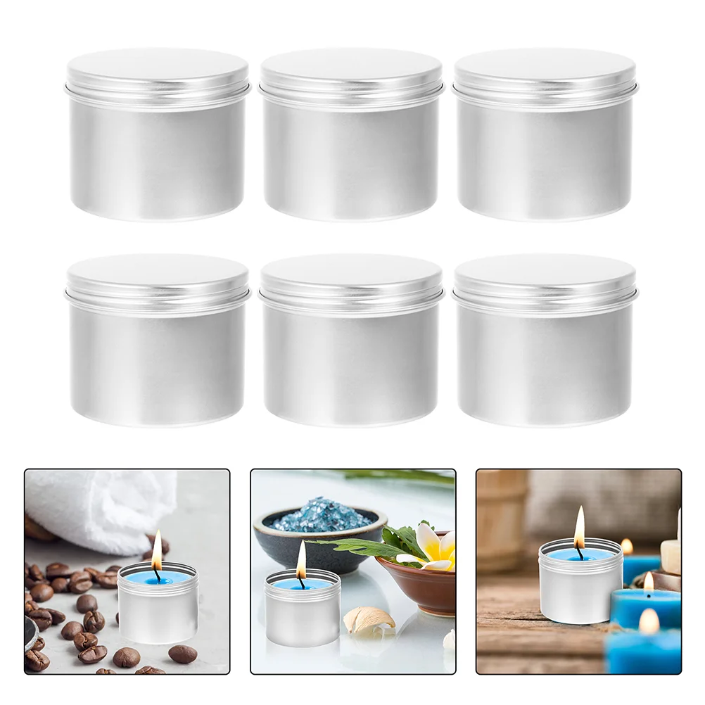 

6 Pcs Jar Snack Box Container Covers For Candles Tea Pot Making Tins Aluminum Metal Containers