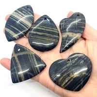 heart shaped agate pendant jewelry natural stone beads striped water drop jewelry bracelet necklace diy making supplies charm
