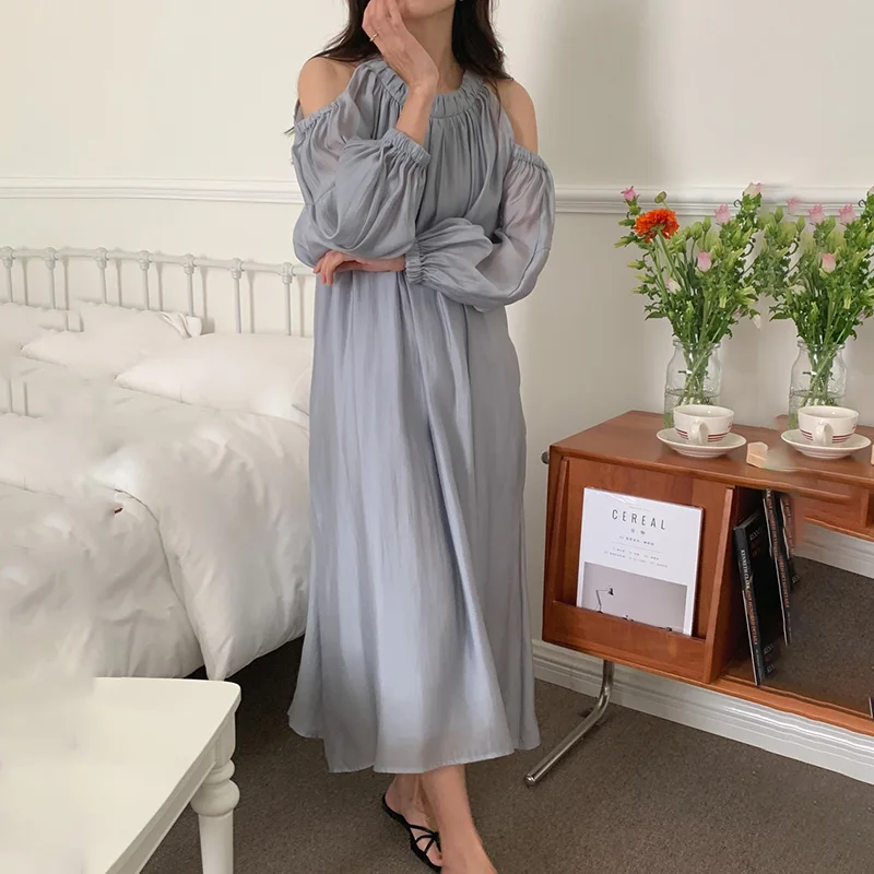 

Платье-Макси женское с открытыми плечами, длинный Повседневный пляжный сарафан свободного покроя, трапециевидный силуэт, в винтажном французском стиле, весна 2019