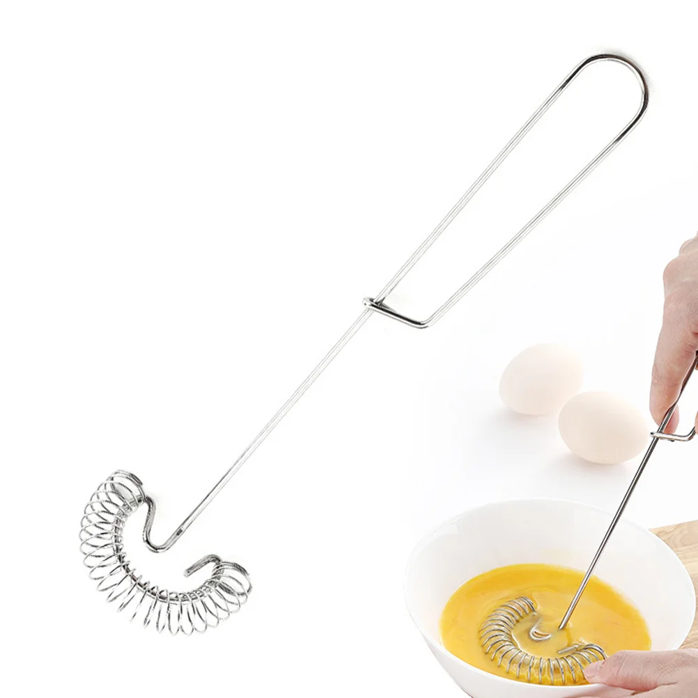 2 Spring Coil Egg Multifunction Stainless Steel Spring Egg Whisk Frother Sauce Coffee Stirrer Blender Kitchen Gadget for Home