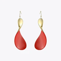 enfashion red twist drop earrings for women gold color big long statement dangle earings fashion jewelry 2020 oorbellen ec191017
