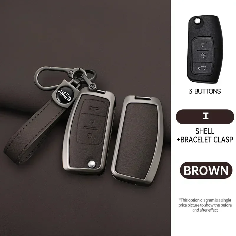 Кожа из цинкового сплава подходит для Ford Focus чехол ключей от автомобиля 2019 с