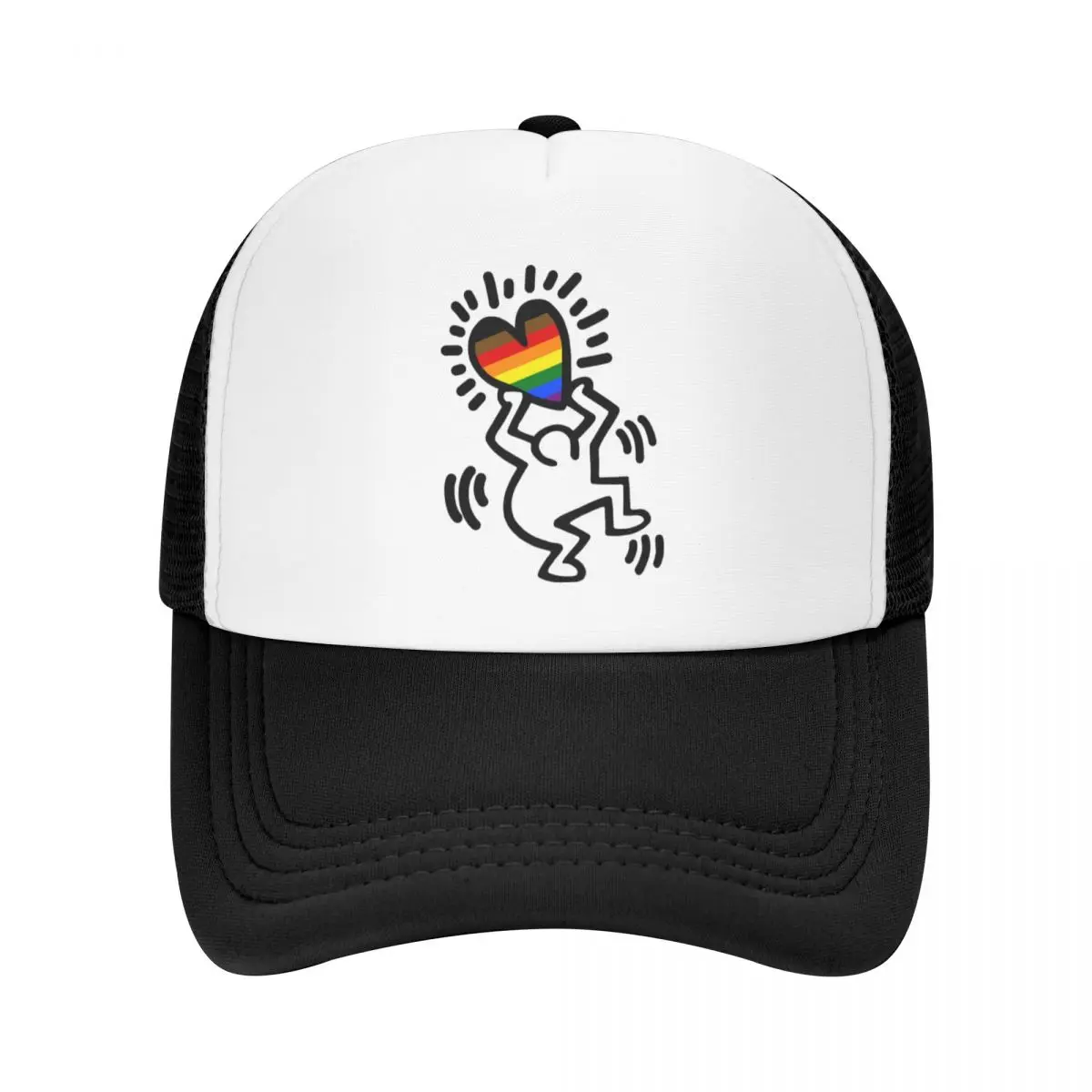

Keith Abstract Dancer Trucker Hats Sun Protection Adjustable Haring Geometric Graffiti Baseball Cap Summer Caps Snapback Hats