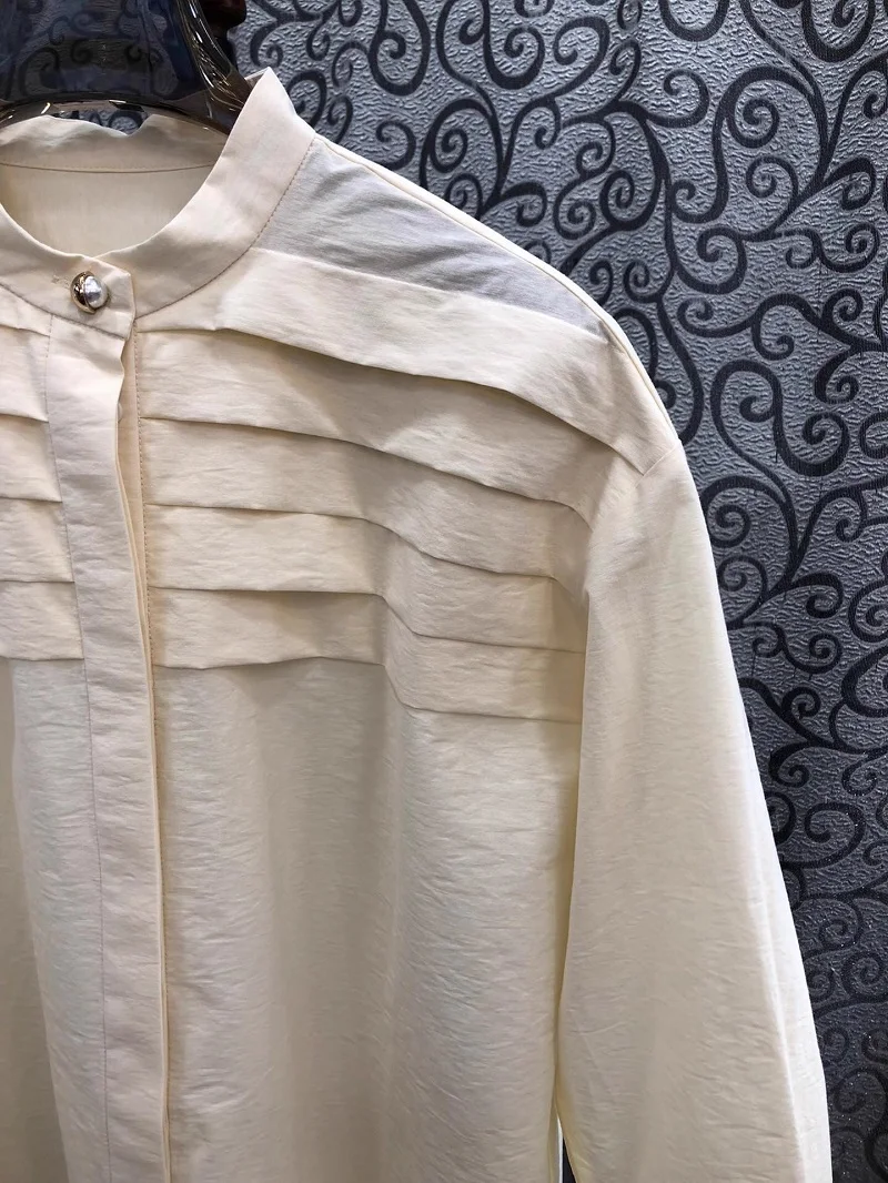 Новые горячие продажи рубашки 1920 весенний стиль женские плиссированные