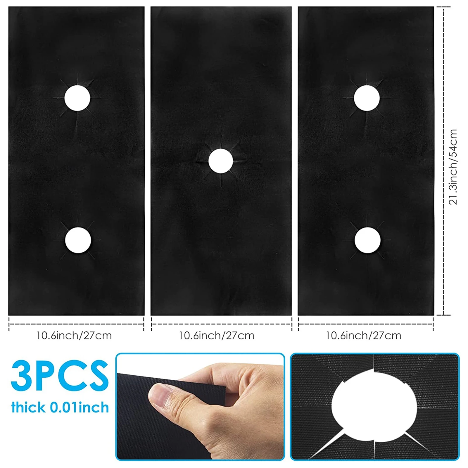 

5 Hole Thickness Gas Stove Protectors Cover StoveTopper Heat Insulated Mat Reusable Oven Liners Cooktop Scratch Protector Guard