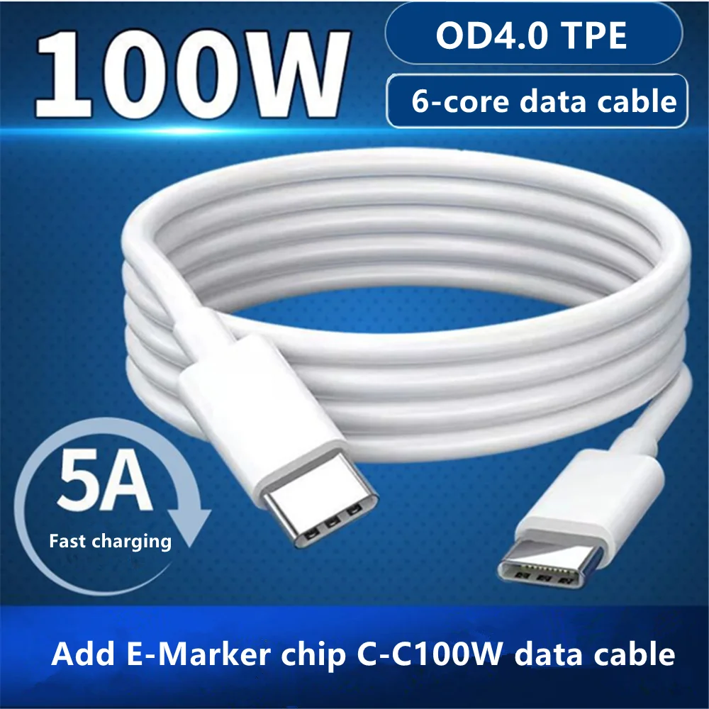 

PD100W USB C to USB Type C Cable QC4.0 Fast Charging Cable for Macbook Samsung S9 Plus USB Type C Cable for Huawei P30