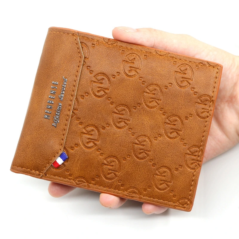 

Мужской кошелек из искусственной кожи, деловой бумажник с несколькими отделениями для карт, портмоне на молнии, кредитница, двухскладной По...