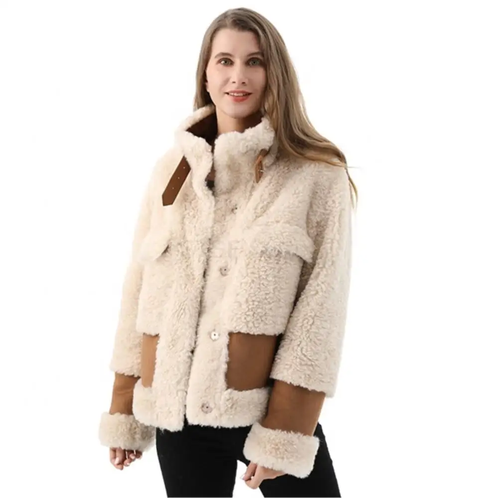 Women Winter Real Fur Single Breasted Coat Leisure Teddy Soft Long Sleeve Thermal Fur Jacket Fashion Designer Bondage Parka