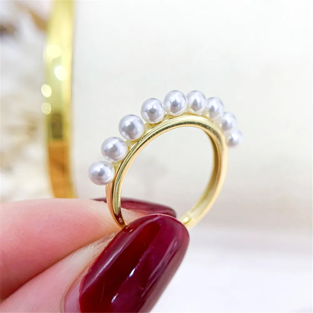 

S925 Sterling Silver Ring Settings Accessory DIY Pearl Ring Making Jewelry For Women Gift