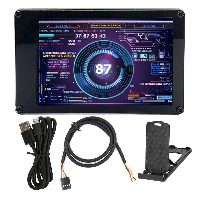 

AIDA64 компьютерный монитор, экран для мониторинга, USB, ЖК-экран для Mini ITX, чехол 3,5 дюйма, IPS, TYPE-C, вторичный экран, ЦПУ, GPU, RAM, HDD