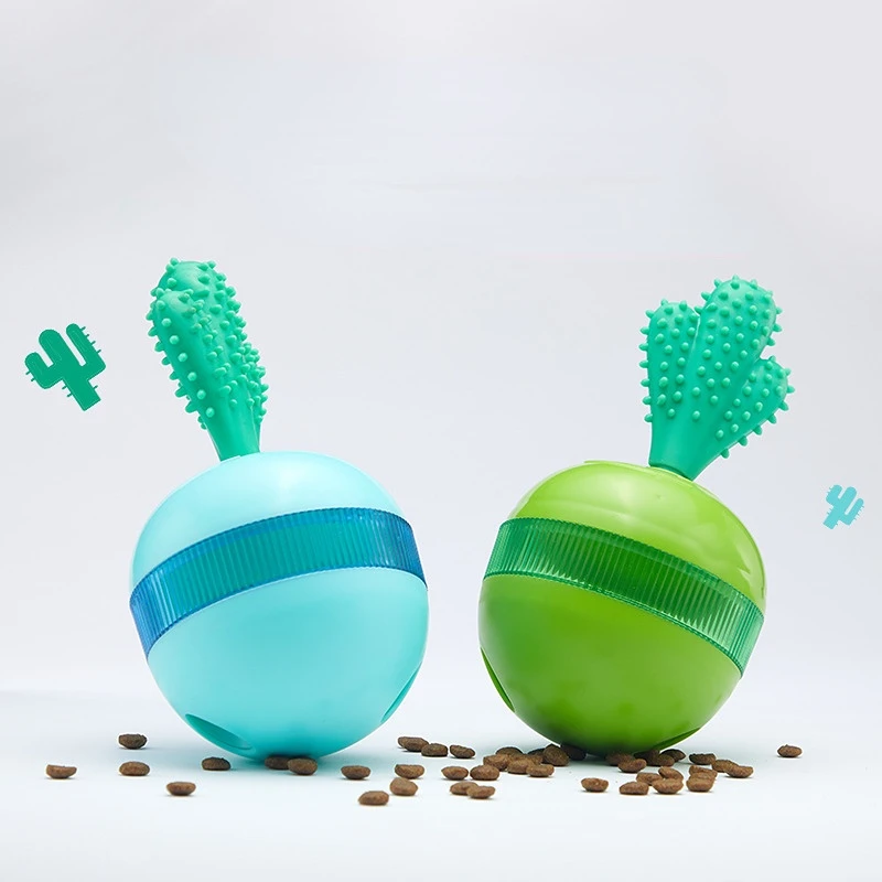 

Pet Spill Ball Dog Food Cactus Tumbler Ball Interactive Elastic Ball Leaky Ball Teeth Rubber Cleaning Toys Accessories Supplies