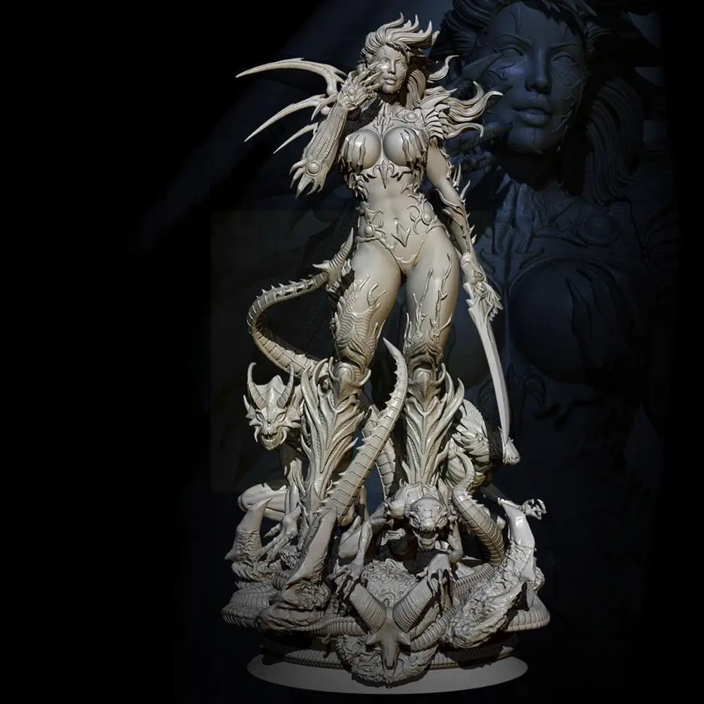 

88mm 1/24 Resin Model Kit Sea Devil Female Soldier Self-assembly Colorless Figure -3044 M9v5