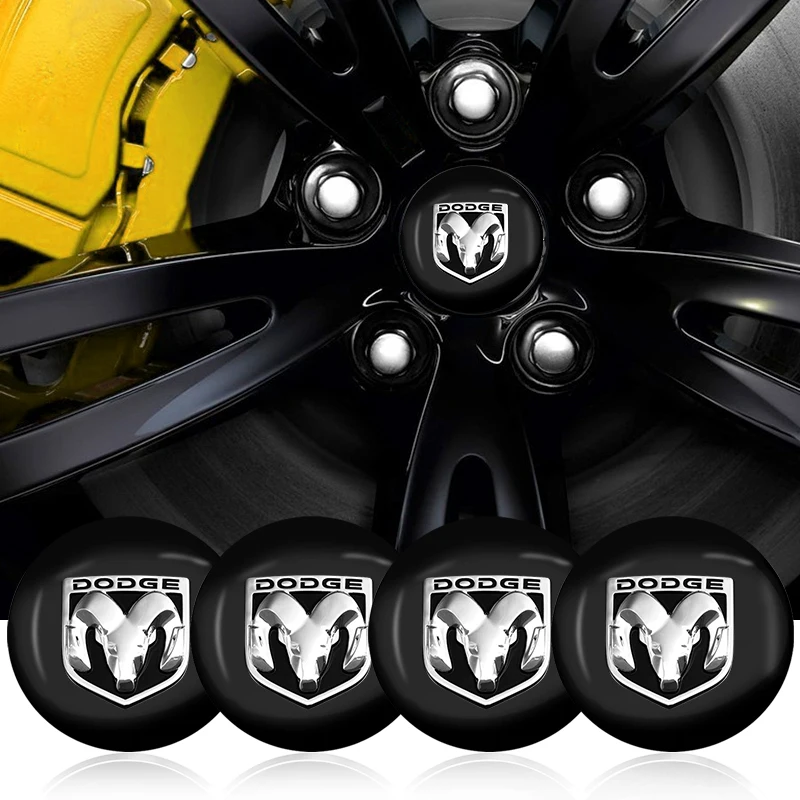 

4pcs Car Wheel Center Hub Cap Rim Sticker Decals for Dodge Challenger Avenger SXT Caliber Nitro RAM 1500 Auto Accessories