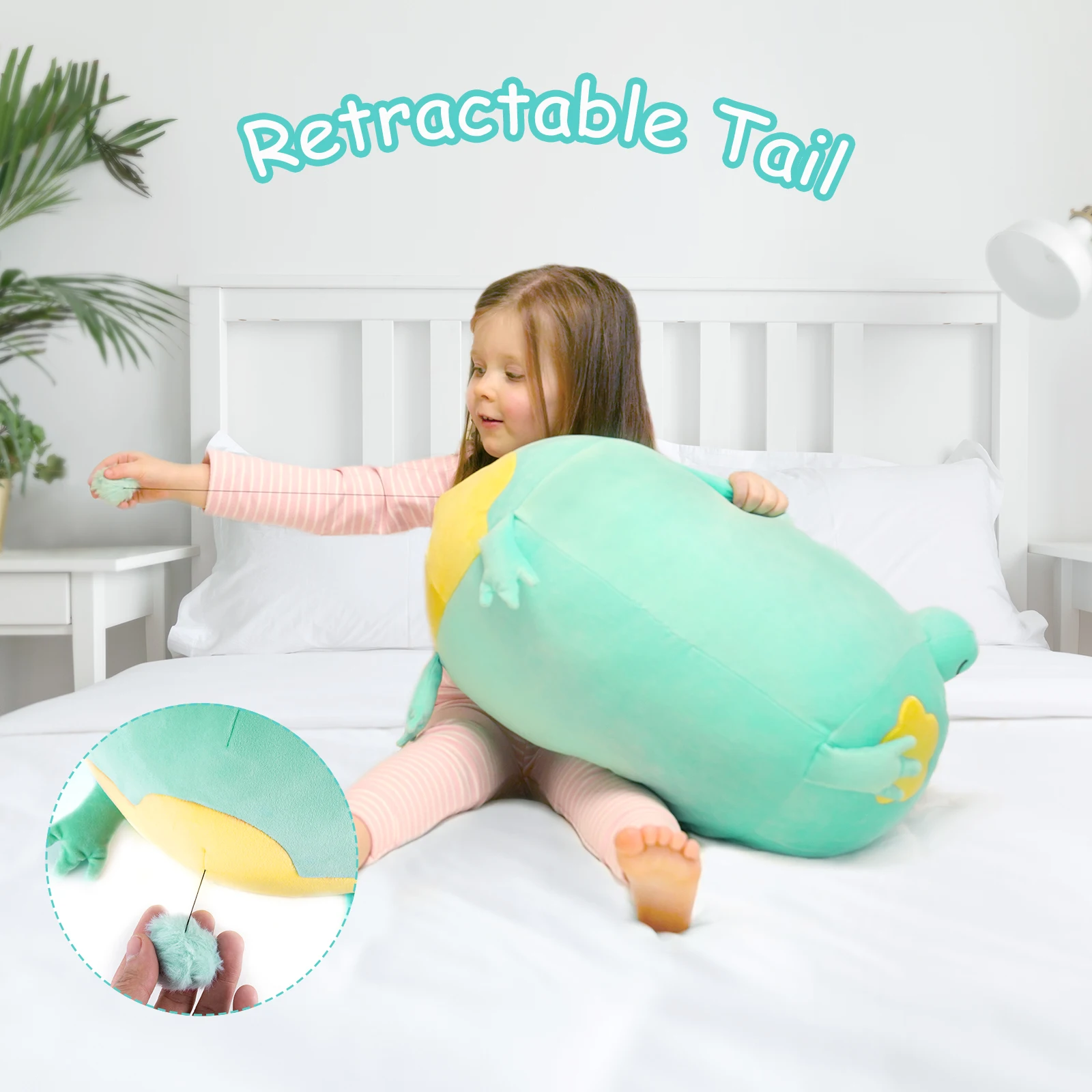 

Mewaii 20" Plush Animals Pillow Cute Green Frog Soft Stuffed Cushion 50cm Kawaii Plush Pillows For Kids Girls Birthday Gift