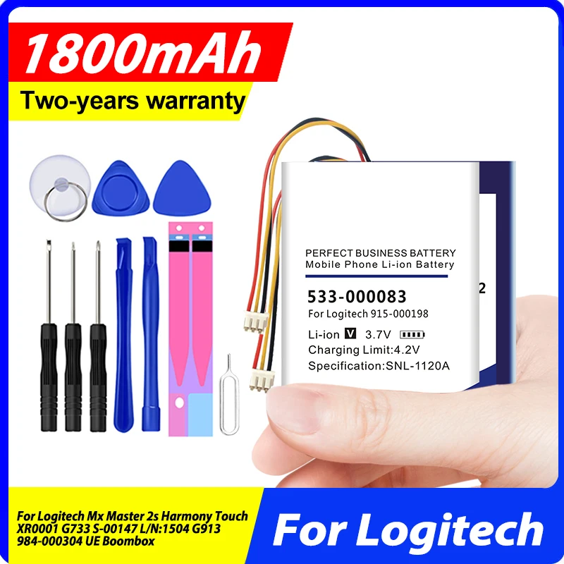 

533-000050 533-000125 G733 Battery Logitech Mx Master 2s Harmony Touch XR0001 G733 S-00147 L/N:1504 G913 984-000304 UE Boombox