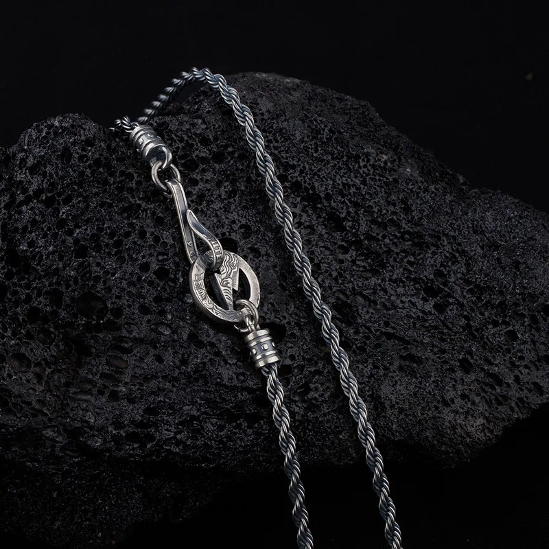 HX серебряный цвет винтажный Модный жареный тесто скрученная цепочка