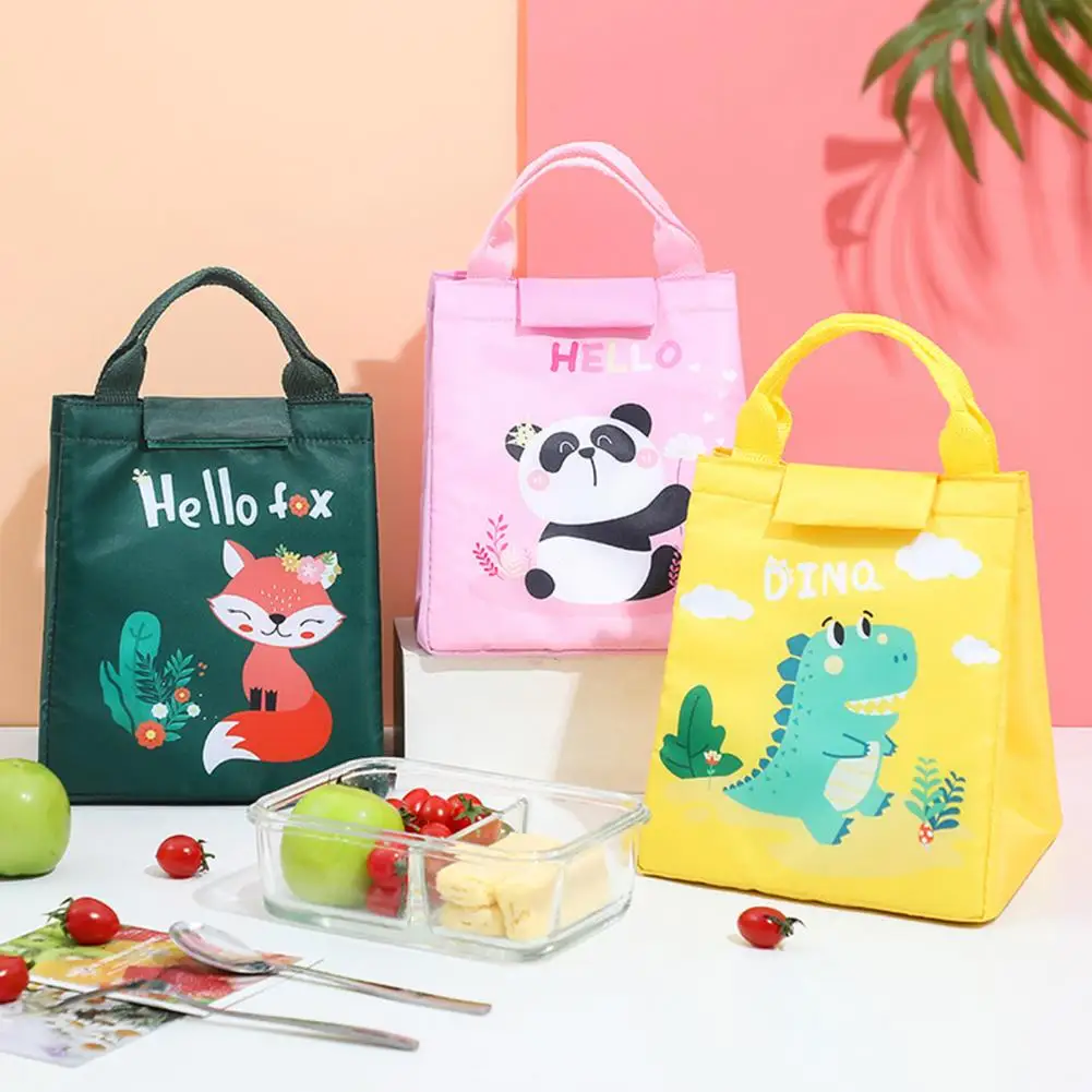 Reusable Bento Bag Leak-proof Cartoon Animal Thermal Lunch B